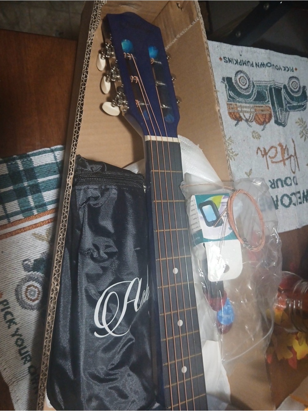 Blue Acoustic Guitar - Gloss Finish - Picture 3 of 3
